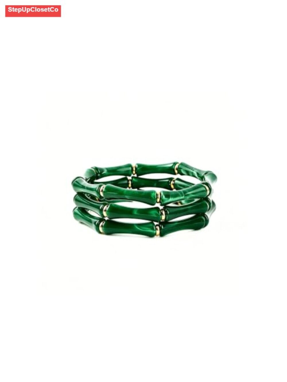 Boho Bamboo Bangle Bracelet Stackable Chunky Acrylic Stretch Bracelet Summer